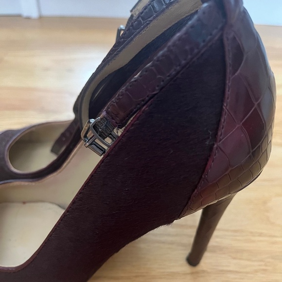 Kenneth Cole New York Purple Eggplant Leather High Heels Size 6 - Picture 5 of 6